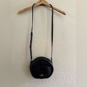 COACH Black Leather Bag with Gold Zipper